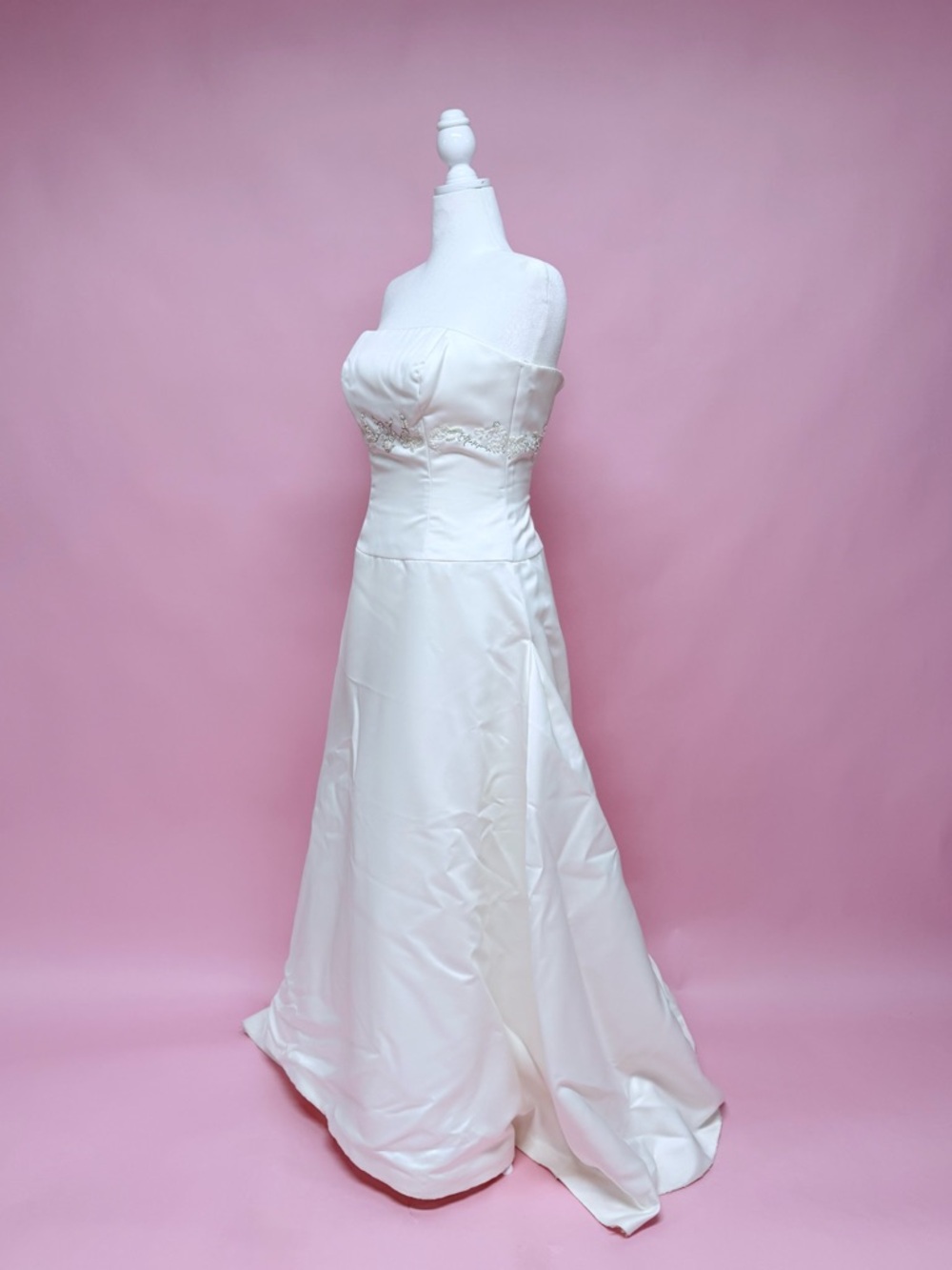 Jim Hjelm- Visions Strapless Ivory Bridal Gown with Beaded Waist
